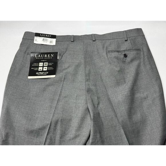 NWT Lauren Ralph Lauren Men's Classic Fit Wool Gray Dress Pants - Size 40x31.5 - Picture 3 of 9